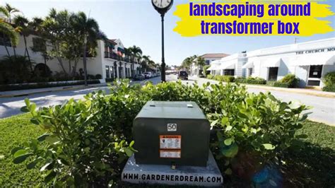 electric transformer box cover|landscaping around transformer box.